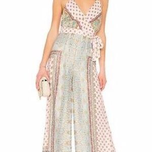 Free People Cabbage Rose Romper light pink